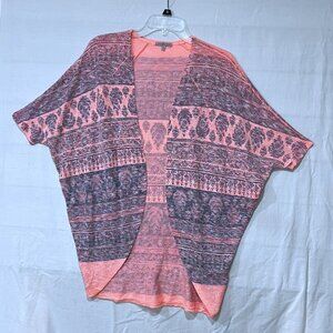 Charlotte Russe Short Sleeve Lightweight Cardigan - Pink - Size XS